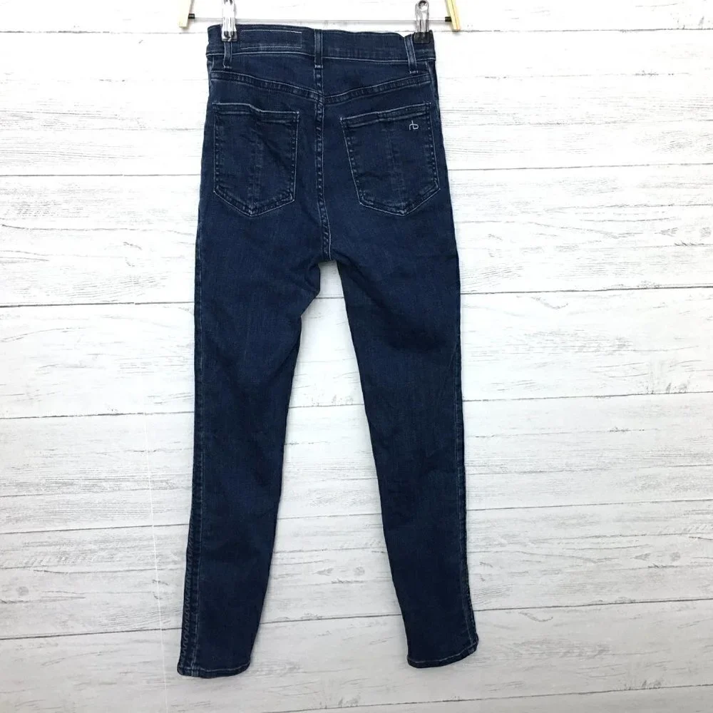 Rag & Bone Women's Jeans Skinny Side Leg Detail Dark Wash size 25 length 28